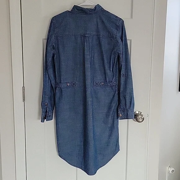 Duluth Trading Organic Cotton Rootstock Denim Long Sleeve Gardening Dress SZ XS - Picture 9 of 14